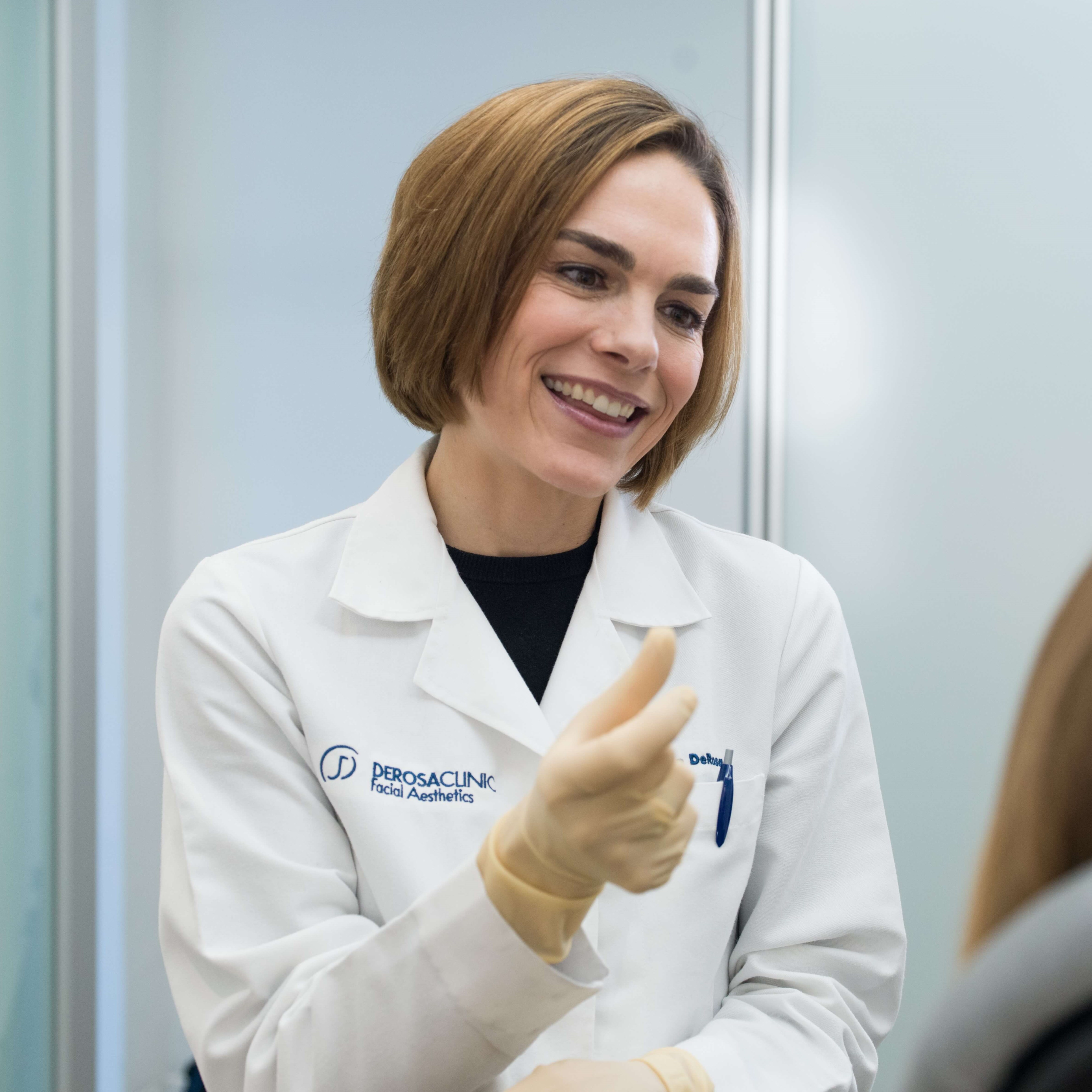 Dr. DeRosa and a patient discu